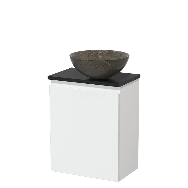 Toiletmeubel Met Waskom Natuursteen Modulo Mat Wit Greeploos 41 Cm Mat Zwart Blad 2 Toiletmeubel Met Waskom Natuursteen Modulo Mat Wit Greeploos 41 Cm Mat Zwart Blad - Afbeelding 2