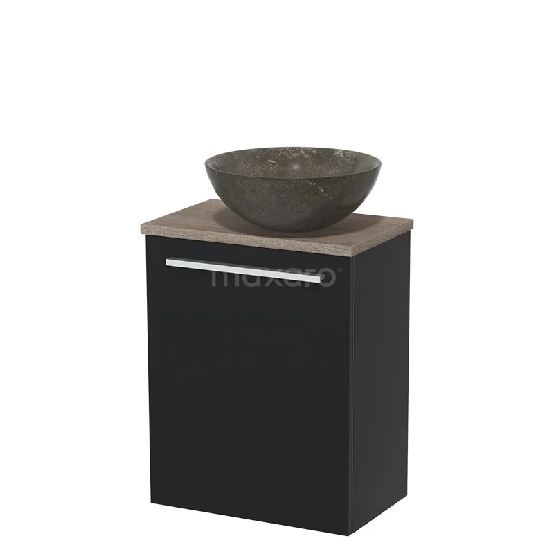 Toiletmeubel Met Waskom Natuursteen Modulo Mat Zwart Vlak 41 Cm Eiken Blad 2 Toiletmeubel Met Waskom Natuursteen Modulo Mat Zwart Vlak 41 Cm Eiken Blad - Afbeelding 2