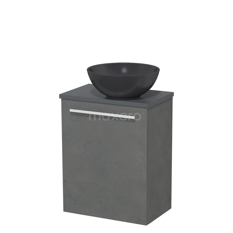 Toiletmeubel Met Waskom Quartz Modulo Donkergrijs Beton Vlak 41 Cm Donkergrijs Blad 2 Toiletmeubel Met Waskom Quartz Modulo Donkergrijs Beton Vlak 41 Cm Donkergrijs Blad - Afbeelding 2