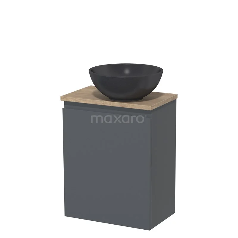 Toiletmeubel Met Waskom Quartz Modulo Donkergrijs Greeploos 41 Cm Lichtbruin Eiken Blad 2 Toiletmeubel Met Waskom Quartz Modulo Donkergrijs Greeploos 41 Cm Lichtbruin Eiken Blad - Afbeelding 2