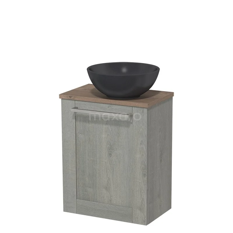 Toiletmeubel Met Waskom Quartz Modulo Grijs Eiken Kader 41 Cm Middenbruin Eiken Blad 2 Toiletmeubel Met Waskom Quartz Modulo Grijs Eiken Kader 41 Cm Middenbruin Eiken Blad - Afbeelding 2