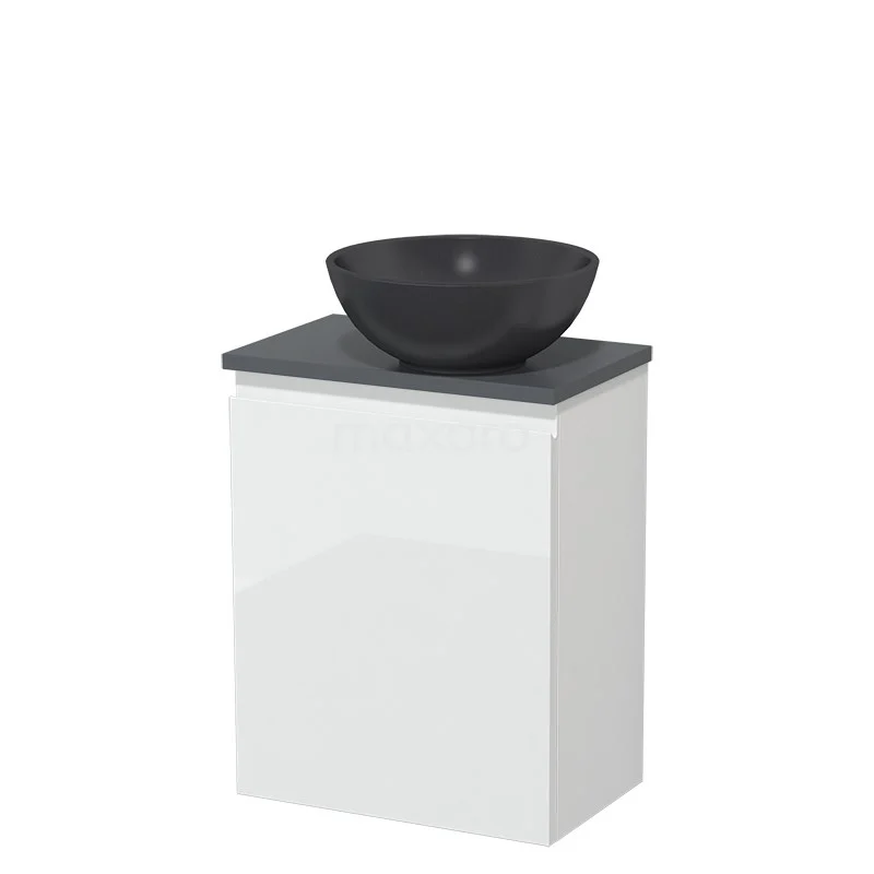 Toiletmeubel Met Waskom Quartz Modulo Hoogglans Wit Greeploos 41 Cm Donkergrijs Blad 2 Toiletmeubel Met Waskom Quartz Modulo Hoogglans Wit Greeploos 41 Cm Donkergrijs Blad - Afbeelding 2