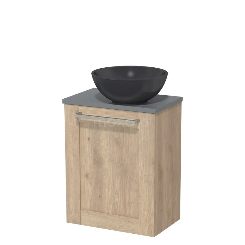 Toiletmeubel Met Waskom Quartz Modulo Lichtbruin Eiken Kader 41 Cm Middengrijs Blad 2 Toiletmeubel Met Waskom Quartz Modulo Lichtbruin Eiken Kader 41 Cm Middengrijs Blad - Afbeelding 2