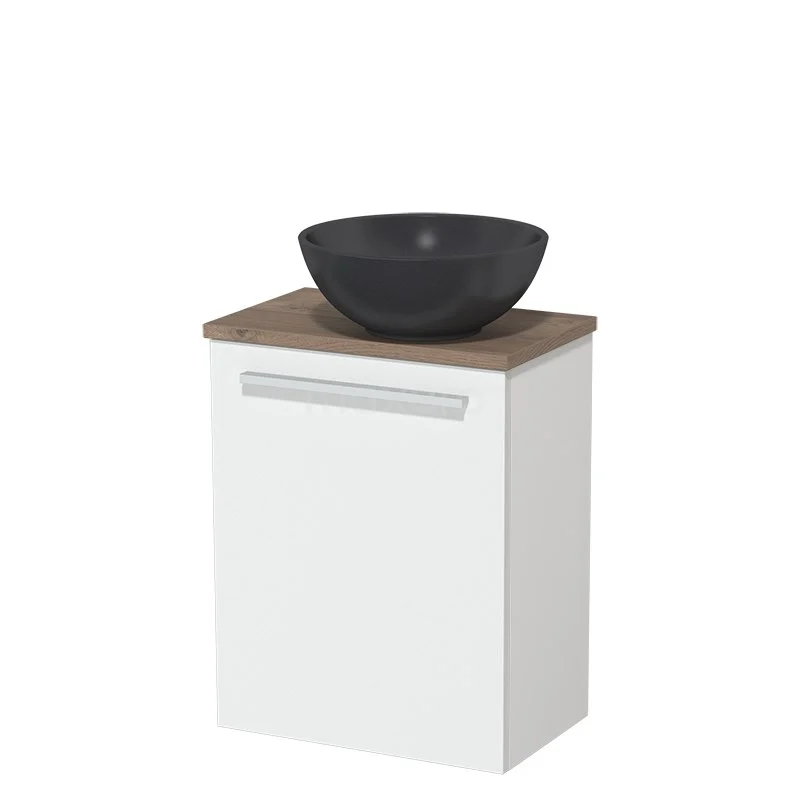 Toiletmeubel Met Waskom Quartz Modulo Mat Wit Vlak 41 Cm Middenbruin Eiken Blad 2 Toiletmeubel Met Waskom Quartz Modulo Mat Wit Vlak 41 Cm Middenbruin Eiken Blad - Afbeelding 2