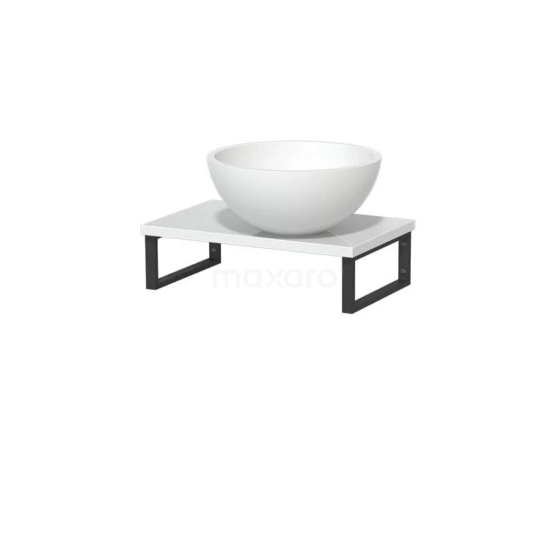 Toiletmeubel Met Waskom Solid Surface Mat Modulo Hoogglans Wit 41 Cm Wandbeugels Zwart 2 Toiletmeubel Met Waskom Solid Surface Mat Modulo Hoogglans Wit 41 Cm Wandbeugels Zwart - Afbeelding 2