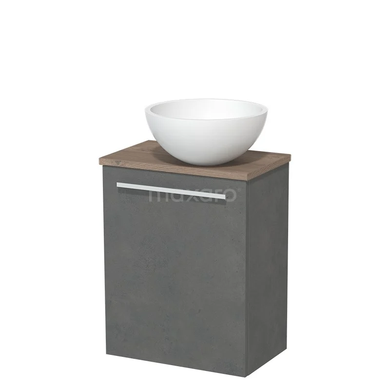 Toiletmeubel Met Waskom Solid Surface Modulo Donkergrijs Beton Vlak 41 Cm Middenbruin Eiken Blad 2 Toiletmeubel Met Waskom Solid Surface Modulo Donkergrijs Beton Vlak 41 Cm Middenbruin Eiken Blad - Afbeelding 2