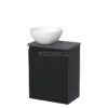 Toiletmeubel Met Waskom Solid Surface Modulo Mat Zwart Greeploos 41 Cm Donkergrijs Blad