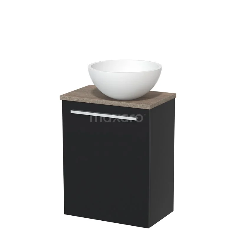 Toiletmeubel Met Waskom Solid Surface Modulo Mat Zwart Vlak 41 Cm Eiken Blad 2 Toiletmeubel Met Waskom Solid Surface Modulo Mat Zwart Vlak 41 Cm Eiken Blad - Afbeelding 2
