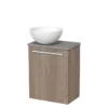 Toiletmeubel Met Waskom Solid Surface Modulo Middenbruin Eiken Vlak 41 Cm Grijs Eiken Blad