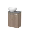 Toiletmeubel Met Waskom Solid Surface Modulo Middenbruin Eiken Vlak 41 Cm Middengrijs Blad
