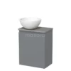 Toiletmeubel Met Waskom Solid Surface Modulo Middengrijs Greeploos 41 Cm Grijs Eiken Blad